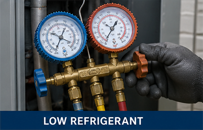 Refrigerant-related problem causing frozen AC coil