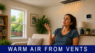 AC blowing warm air because of a possible refrigerant-related cooling problem