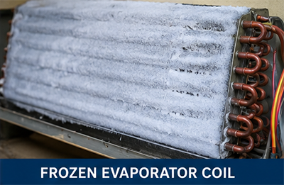 Frozen evaporator coil melting and causing water around the AC air handler
